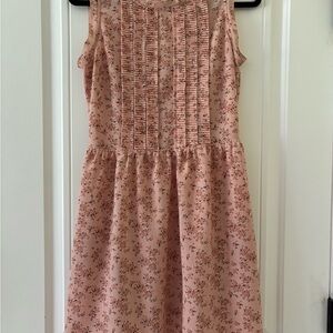 Esley Blush Floral Mini Dress with Ties in Back